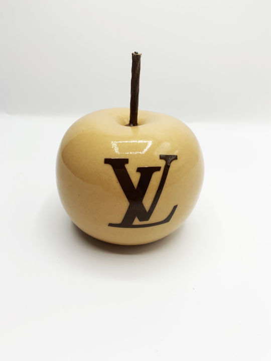 Sculpture intitulée "Apple LV" par Benji, Œuvre d'art originale, Résine