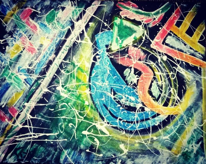 Peinture intitulée "THE WILD EYE" par Arij, Œuvre d'art originale, Fusain