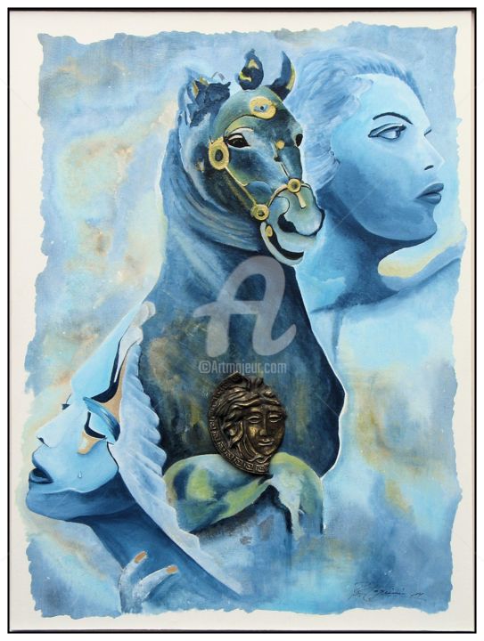 Peinture intitulée "Mythology" par Benno Fognini, Œuvre d'art originale, Acrylique