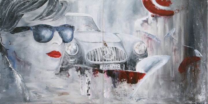 Painting titled "Mercedes" by Benno Fognini, Original Artwork, Acrylic