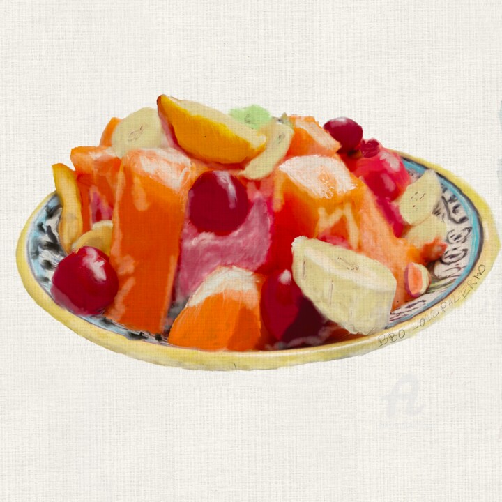 Digitale Kunst getiteld "Fruit Salad" door Benno Van Den Bos, Origineel Kunstwerk, Digitaal Schilderwerk