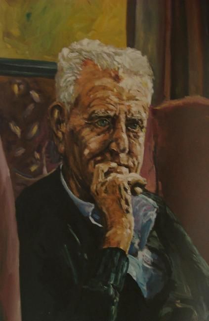 Painting titled "grandad" by Peter Bennett, Original Artwork