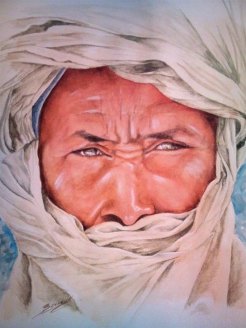 Peinture intitulée "touareg" par Benzen Bennouni, Œuvre d'art originale