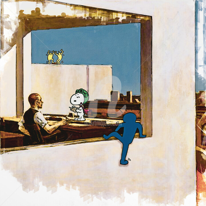 Arte digitale intitolato "Keith Haring, Snoop…" da Benny Arte, Opera d'arte originale, Pittura digitale Montato su Telaio pe…