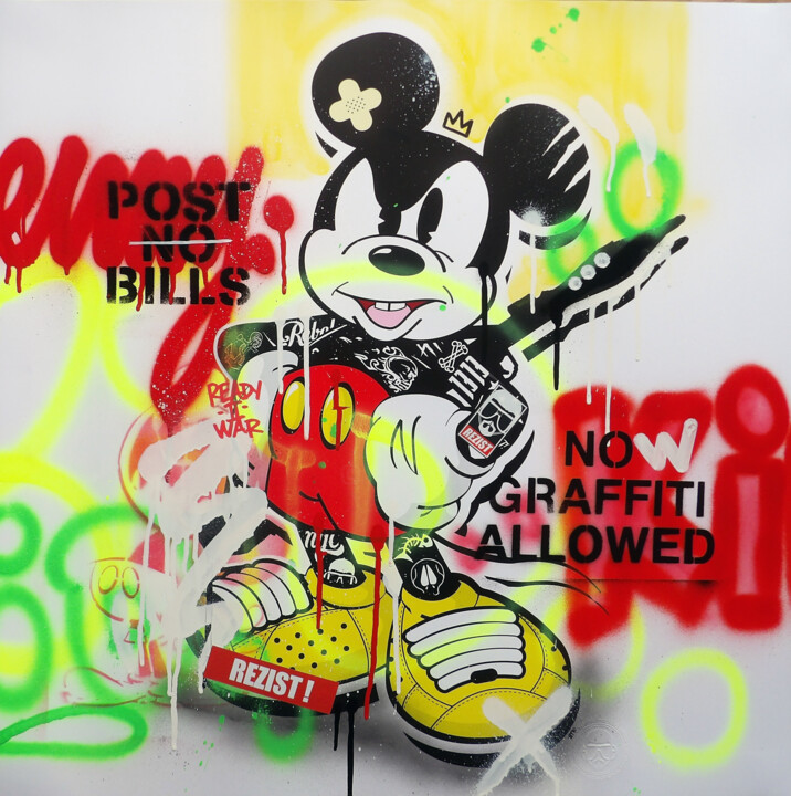 Painting titled "MICKEY" by Benny The Kid, Original Artwork, Spray paint