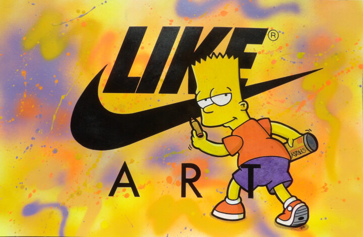 Painting titled "LIKE ART BART" by Benny The Kid, Original Artwork, Acrylic