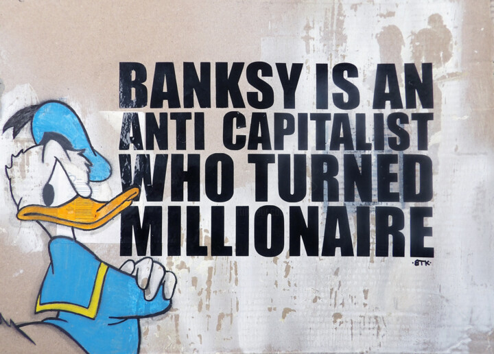 Painting titled "Millionaire Banksy" by Benny The Kid, Original Artwork, Acrylic