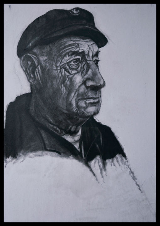 Drawing titled "sans-titre - Fusain…" by Benoit Gillet, Original Artwork, Charcoal