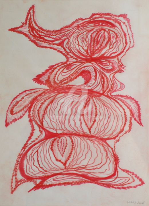 Drawing titled "oignon" by Benoît Girodon, Original Artwork