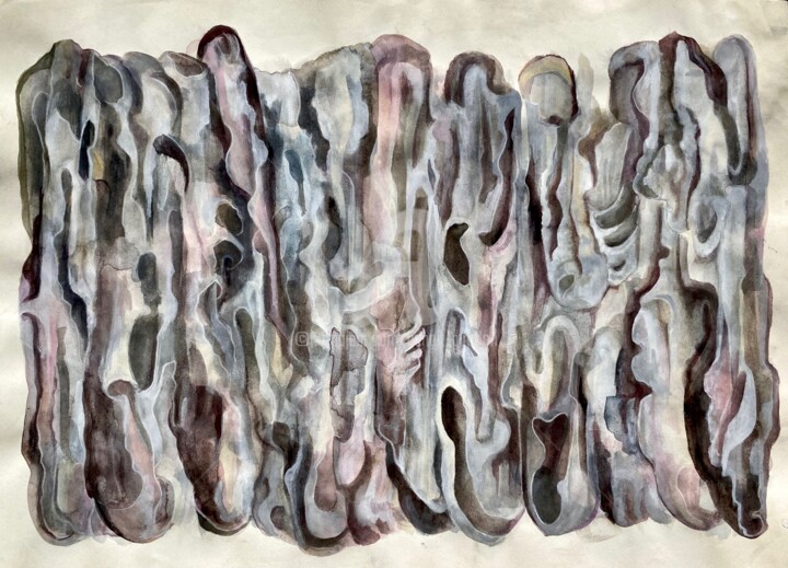 Dessin intitulée "couteaux de mer" par Benoît Girodon, Œuvre d'art originale, Gouache
