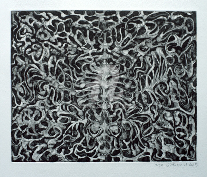 Prenten & gravures getiteld "estampe-2015" door Benoît Girodon, Origineel Kunstwerk