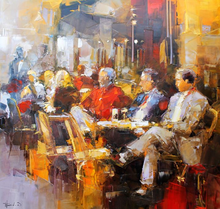 Pintura intitulada "La brasserie" por Benoit Havard, Obras de arte originais