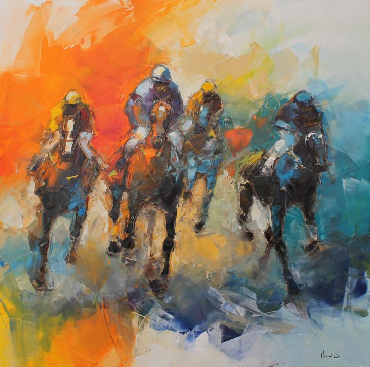 Painting titled "les cavaliers" by Benoit Havard, Original Artwork