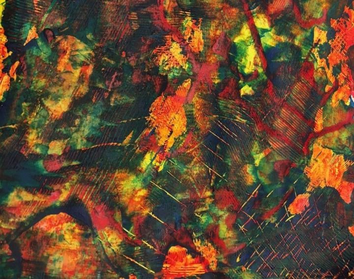 Картина под названием "Ombre et lumière #1" - Benoît Lacassagne, Подлинное произведение искусства, Гуашь