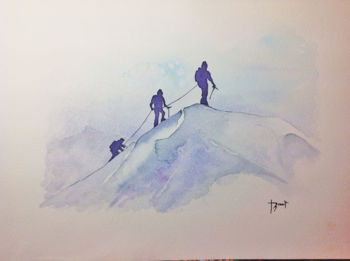 Painting titled "alpinistes" by Benoit Lavabre, Original Artwork