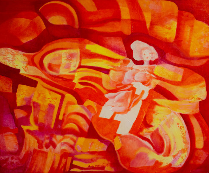Peinture intitulée "un coup de rouges" par Benoit Noel, Œuvre d'art originale, Huile Monté sur Châssis en bois