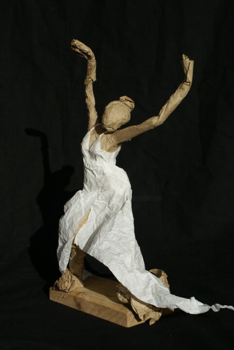 Sculpture titled "Flamenco robe" by Benoît Saison, Original Artwork, Paper