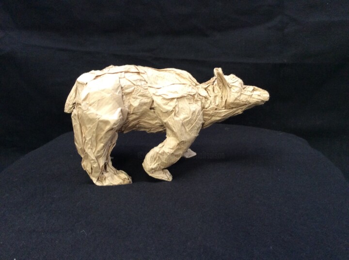 Escultura titulada "L'ours" por Benoît Saison, Obra de arte original, Papel