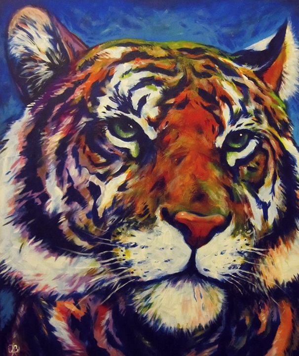Painting titled "Tigre street-art Pe…" by Benoit Vinadelle, Original Artwork, Acrylic
