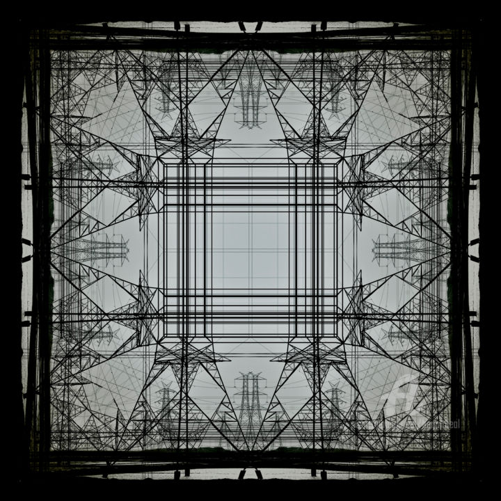 Digitale Kunst mit dem Titel "Mandala Pylon #1" von Benoit Beal (3enoit 3eal), Original-Kunstwerk, Fotomontage