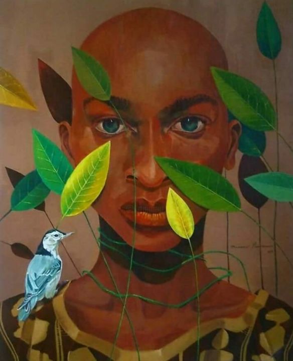 Peinture intitulée "Eden III, harmony" par Benedict Olorunnisomo, Œuvre d'art originale, Acrylique