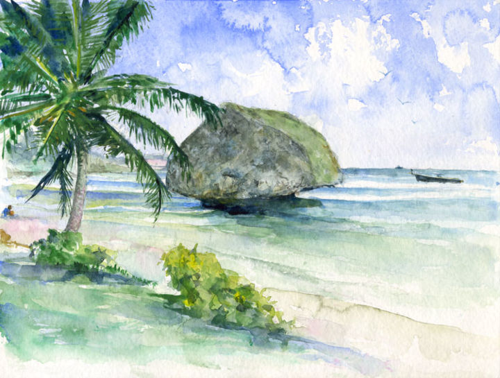 Painting titled "Barbados Bathsheba" by Life Portraits, Original Artwork, Oil