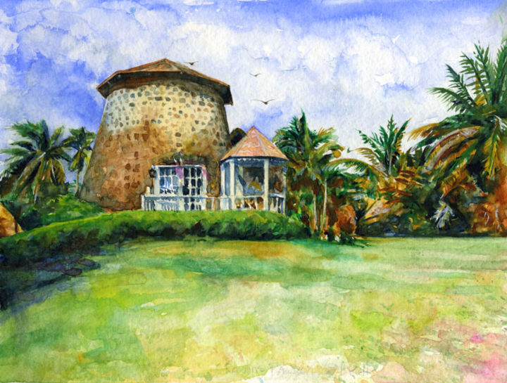 Painting titled "Rawlins Plantation…" by Life Portraits, Original Artwork, Watercolor