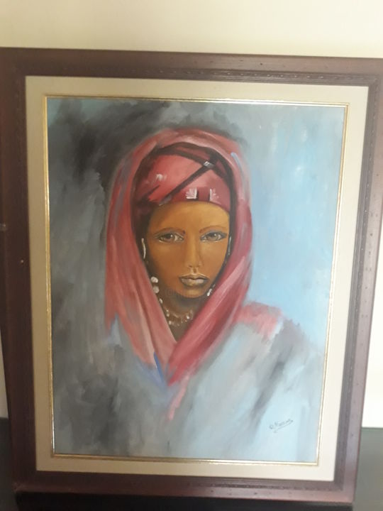 Pintura intitulada "FEMME BERBERE" por Benaissa Essayad, Obras de arte originais