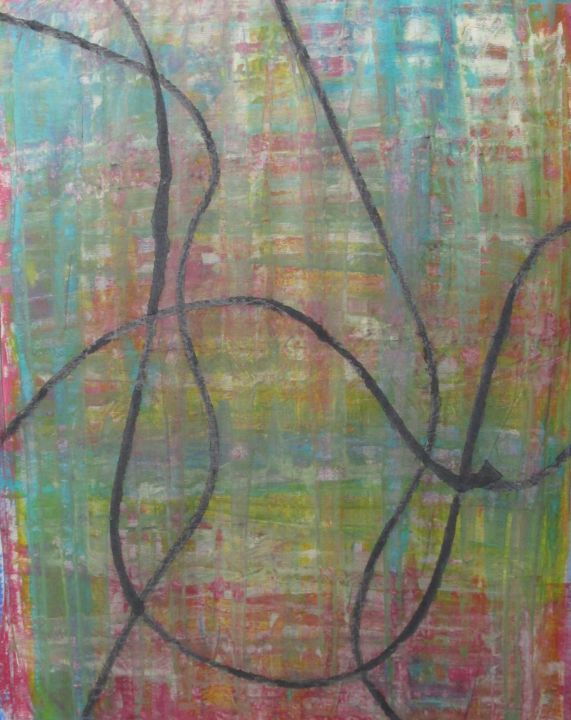 Painting titled "Is this the zen arc…" by Bent, Original Artwork, Acrylic