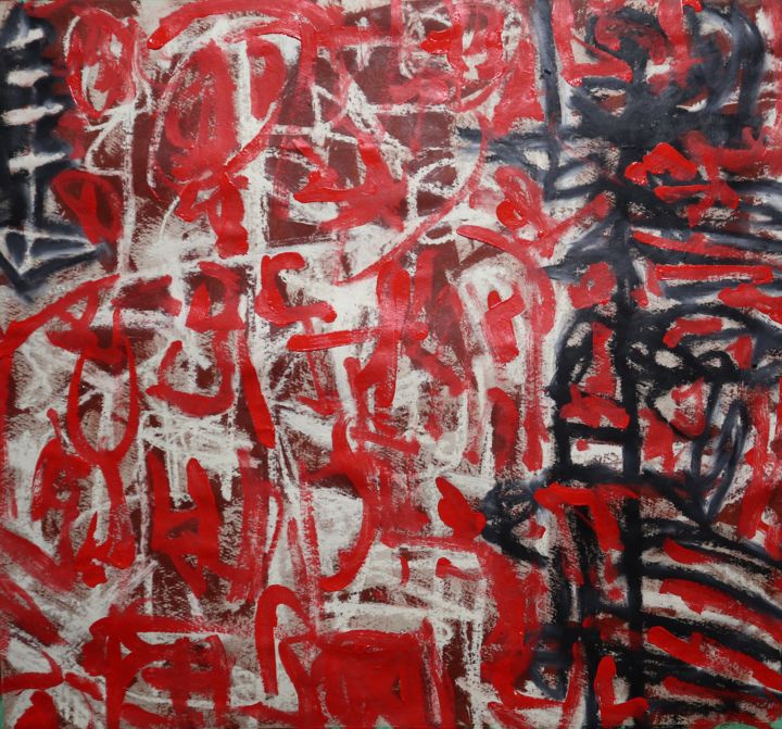 Painting titled "Demain les flammes" by Bent, Original Art, Acrylic