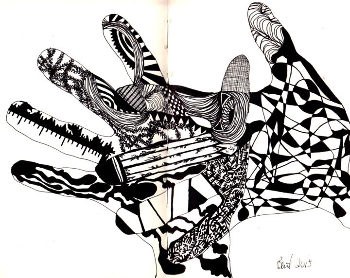 Desenho intitulada "Illustration-9" por Bent, Obras de arte originais, Tinta