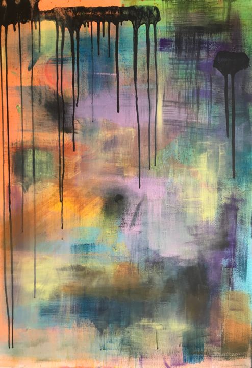 Peinture intitulée "Soleil Levant au pé…" par Benoit Vollaire, Œuvre d'art originale, Acrylique