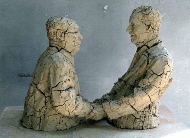 Escultura titulada "Mao et Nixon" por Song Benxing, Obra de arte original
