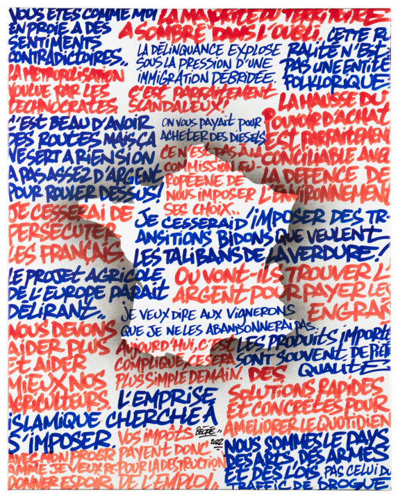 Картина под названием "Le Pen" - Béopé, Подлинное произведение искусства, Чернила
