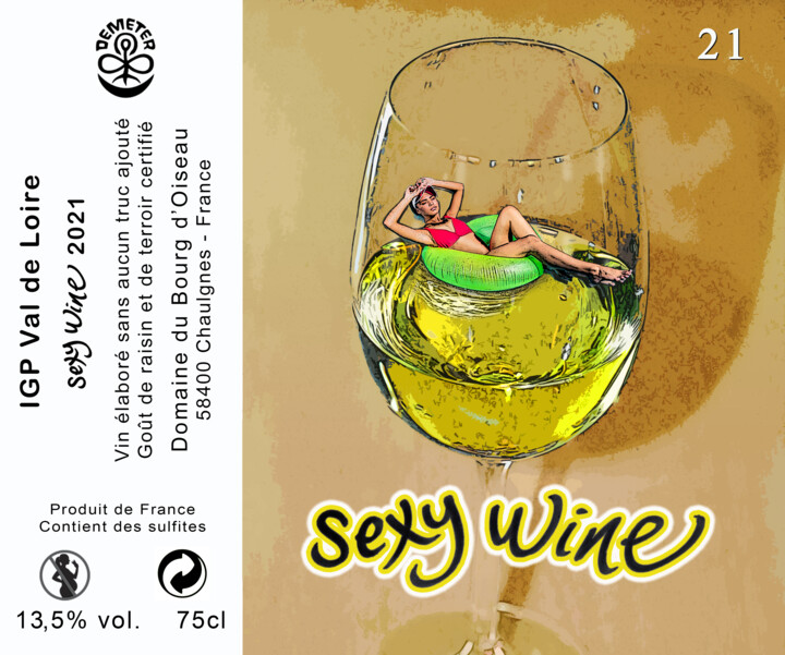 Design intitolato "Sexy Wine" da Béopé, Opera d'arte originale, Tavola arte