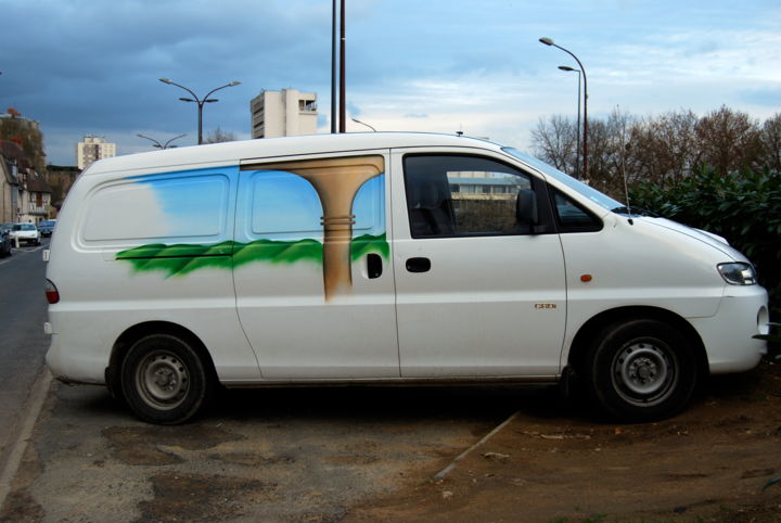 Schilderij getiteld "Hyunday" door Béopé, Origineel Kunstwerk, Graffiti