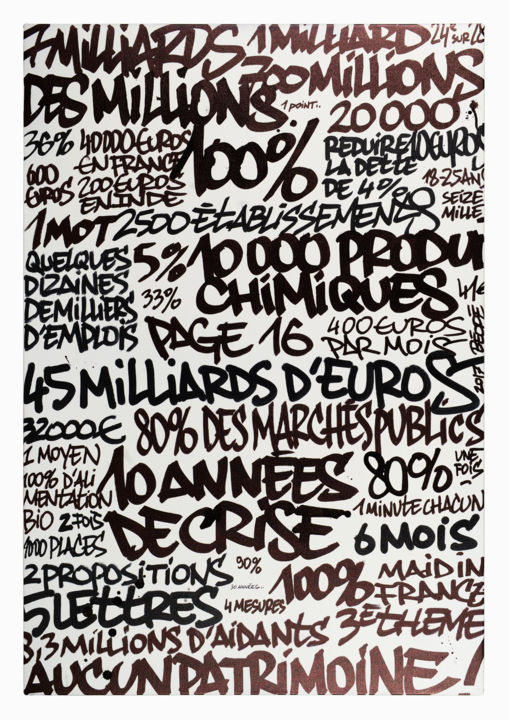 「pdc1, les chiffres…」というタイトルの絵画 Béopéによって, オリジナルのアートワーク, その他