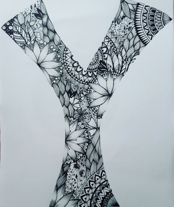 Drawing titled "Y" by Flora Berdot, Original Artwork