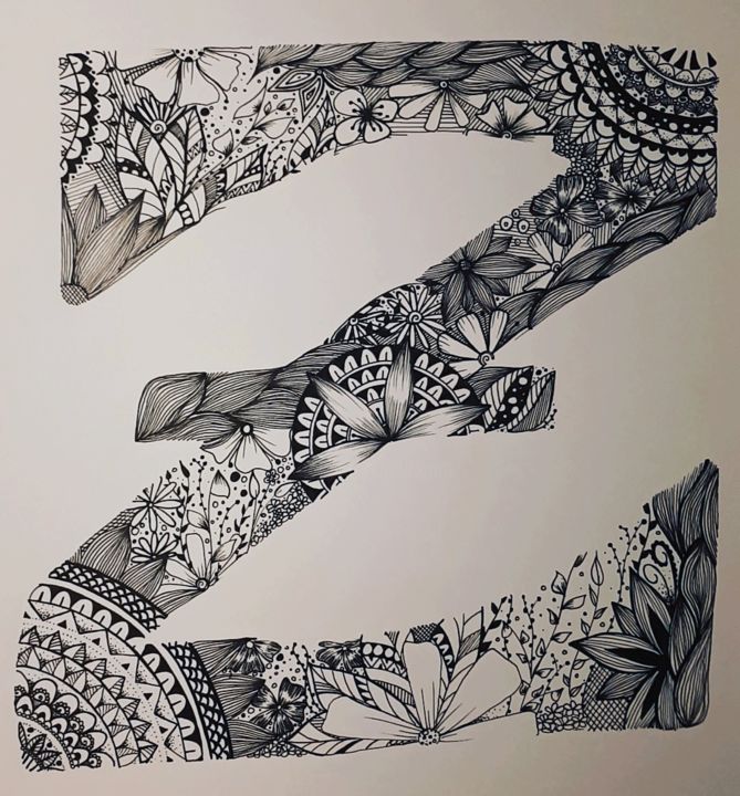 Zeichnungen mit dem Titel "Z" von Flora Berdot, Original-Kunstwerk