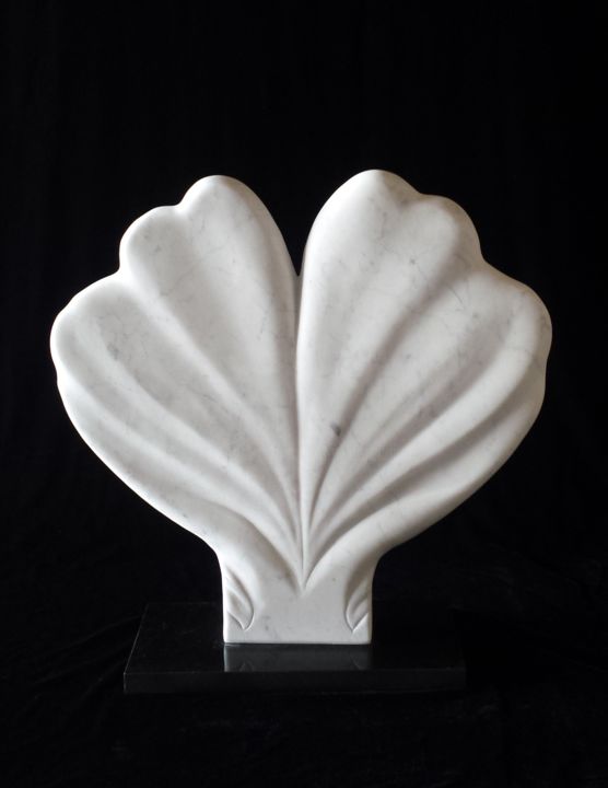 Sculpture titled "Ginkgo" by Berendina De Ruiter, Original Artwork, Stone