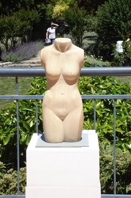 Sculpture titled "female torso" by Berendina De Ruiter, Original Artwork, Stone
