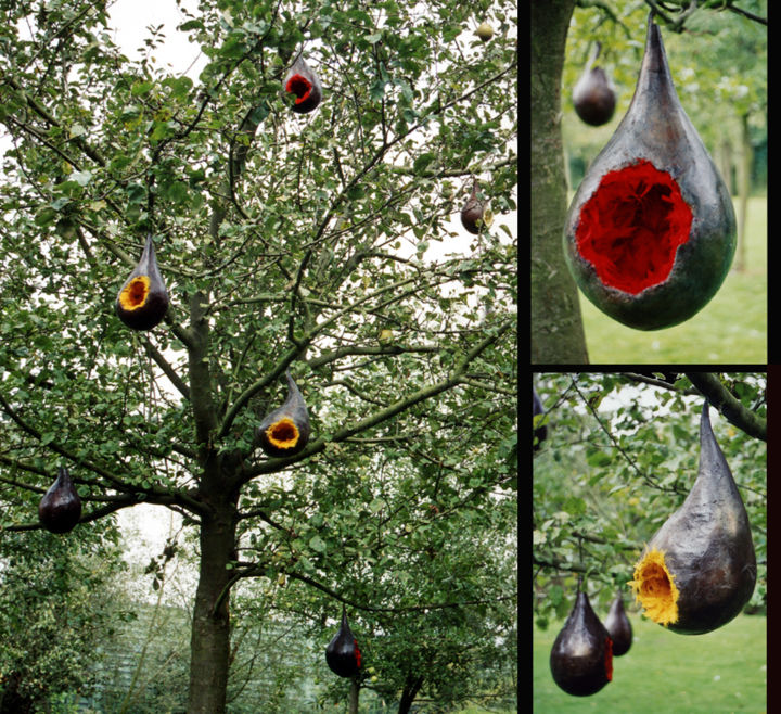 Sculpture intitulée "arbre-a-nids.jpg" par Berengere D Orsay, Œuvre d'art originale