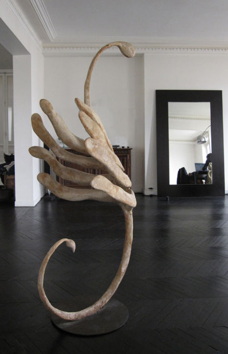 Sculpture intitulée "Cygne" par Berengere D Orsay, Œuvre d'art originale, Techniques mixtes