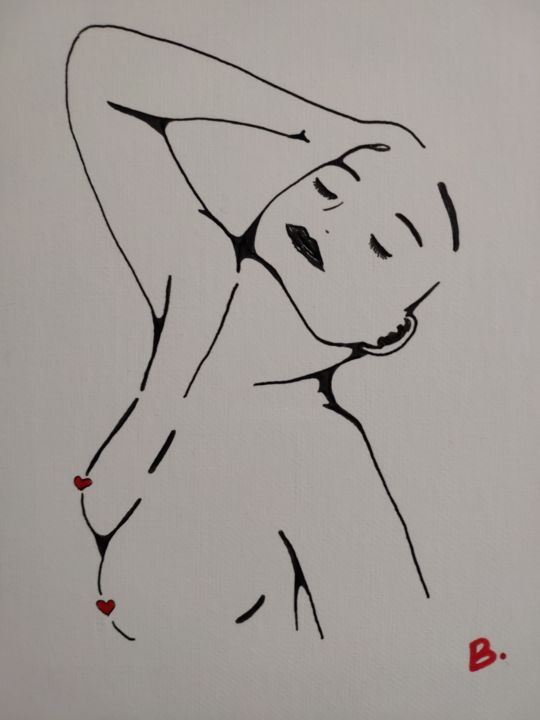 Dessin intitulée "12.01.2020" par Bérénice Guillemard, Œuvre d'art originale, Marqueur