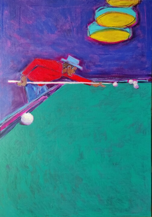 Malarstwo zatytułowany „The billiards player” autorstwa Berez, Oryginalna praca, Akryl