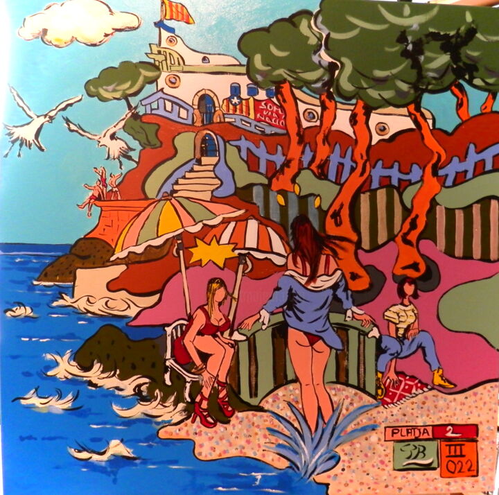 Pintura titulada "platja 2" por Patrick Bergès, Obra de arte original, Acrílico