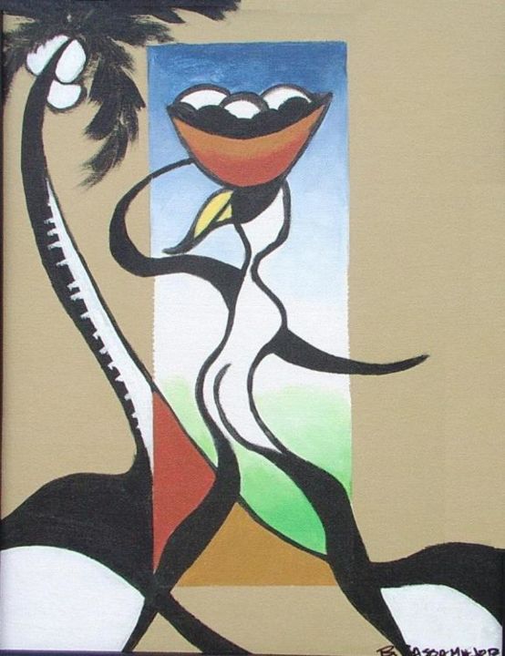 Картина под названием "Marchande" - Berlin Cassamajor, Подлинное произведение искусства, Масло