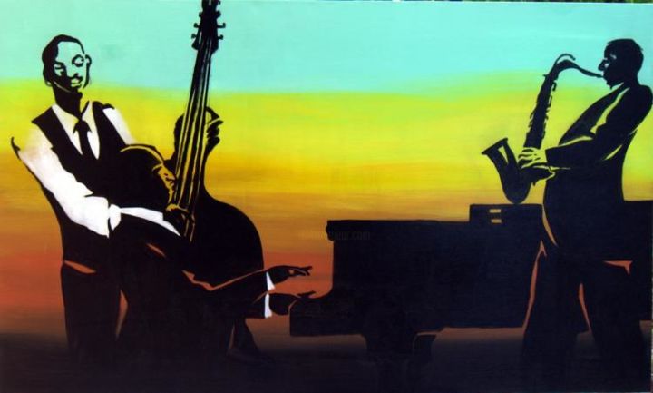 Painting titled "Jazz Ensemble" by Berlin Cassamajor, Original Artwork
