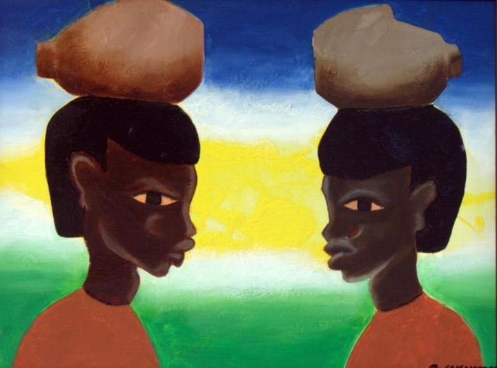 Peinture intitulée "Twins" par Berlin Cassamajor, Œuvre d'art originale