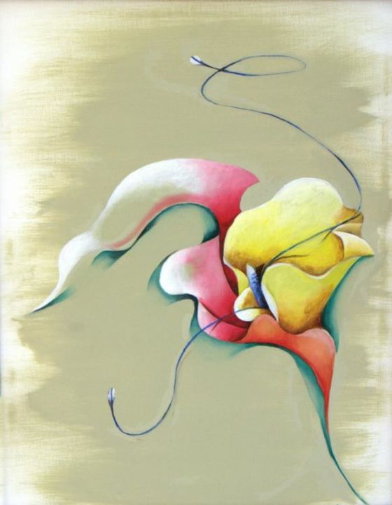 Painting titled "La Fleur" by Berlin Cassamajor, Original Artwork